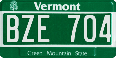 VT license plate BZE704