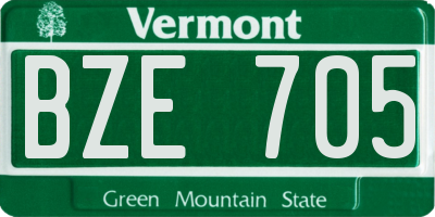 VT license plate BZE705