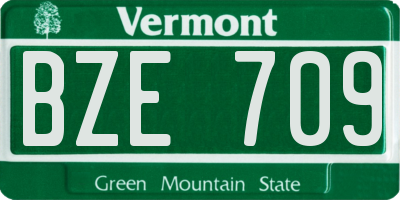 VT license plate BZE709