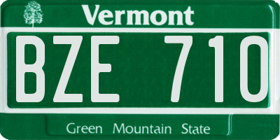 VT license plate BZE710