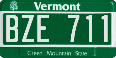 VT license plate BZE711