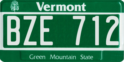 VT license plate BZE712