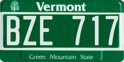 VT license plate BZE717