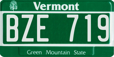 VT license plate BZE719