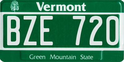 VT license plate BZE720
