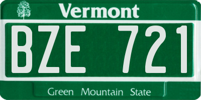VT license plate BZE721