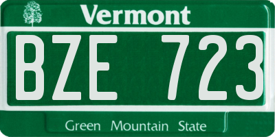 VT license plate BZE723