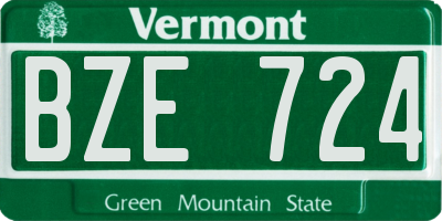 VT license plate BZE724