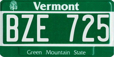 VT license plate BZE725
