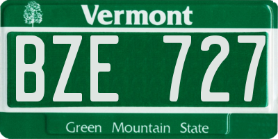 VT license plate BZE727