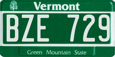 VT license plate BZE729
