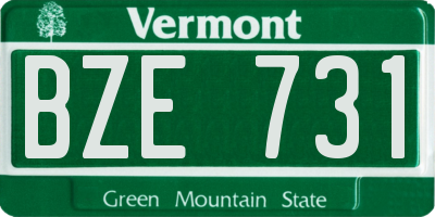 VT license plate BZE731