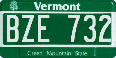 VT license plate BZE732