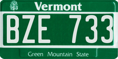 VT license plate BZE733