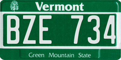 VT license plate BZE734