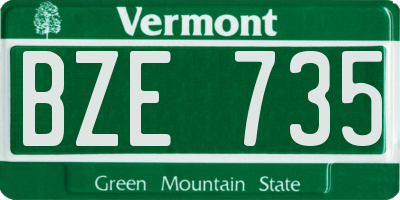 VT license plate BZE735