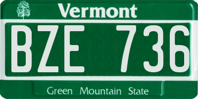 VT license plate BZE736