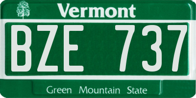 VT license plate BZE737