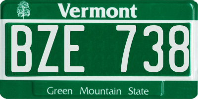VT license plate BZE738