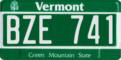 VT license plate BZE741