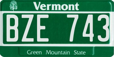 VT license plate BZE743