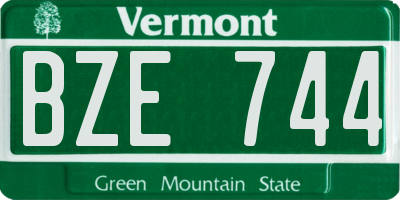 VT license plate BZE744