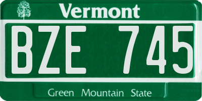 VT license plate BZE745