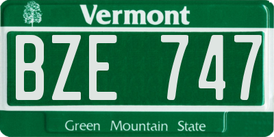 VT license plate BZE747