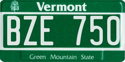 VT license plate BZE750