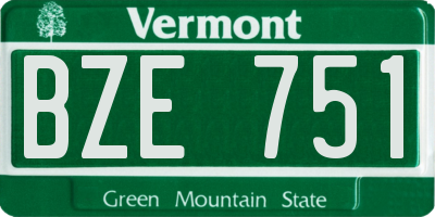 VT license plate BZE751