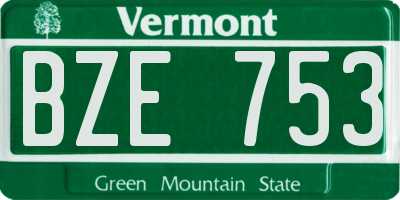 VT license plate BZE753