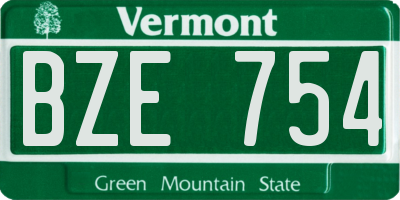 VT license plate BZE754