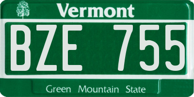VT license plate BZE755