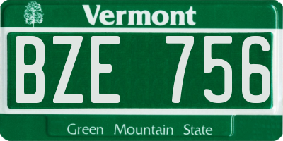 VT license plate BZE756