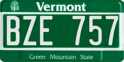 VT license plate BZE757