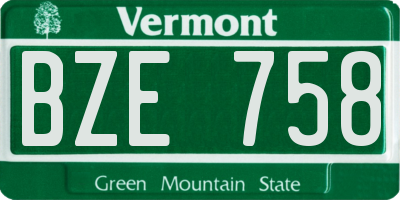 VT license plate BZE758