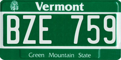 VT license plate BZE759