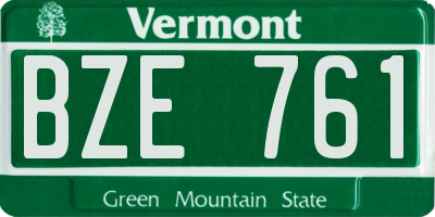 VT license plate BZE761