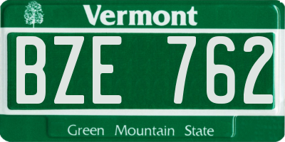 VT license plate BZE762