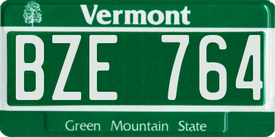 VT license plate BZE764