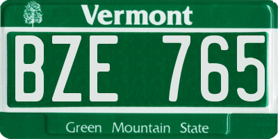 VT license plate BZE765