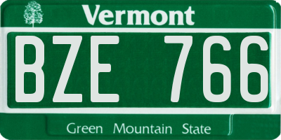 VT license plate BZE766