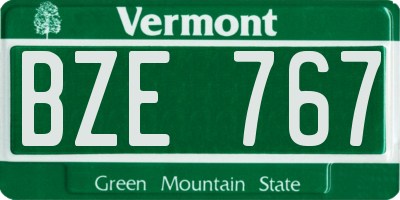 VT license plate BZE767
