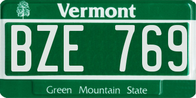 VT license plate BZE769