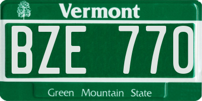 VT license plate BZE770