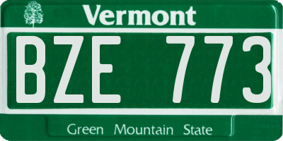 VT license plate BZE773
