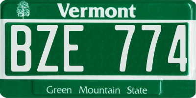 VT license plate BZE774
