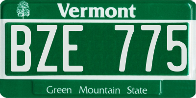 VT license plate BZE775