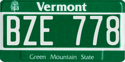 VT license plate BZE778