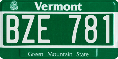 VT license plate BZE781